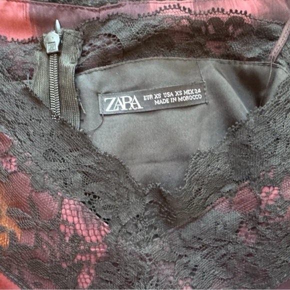 ZARA Leopard Print Slip Dress with Lace Details - XS - Picture 9 of 13